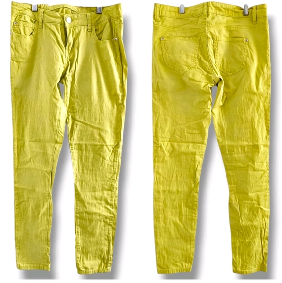 Rue 21 Lime Green Cotton Stretchy Skinny Jeans Size 3/4 - Picture 5 of 8